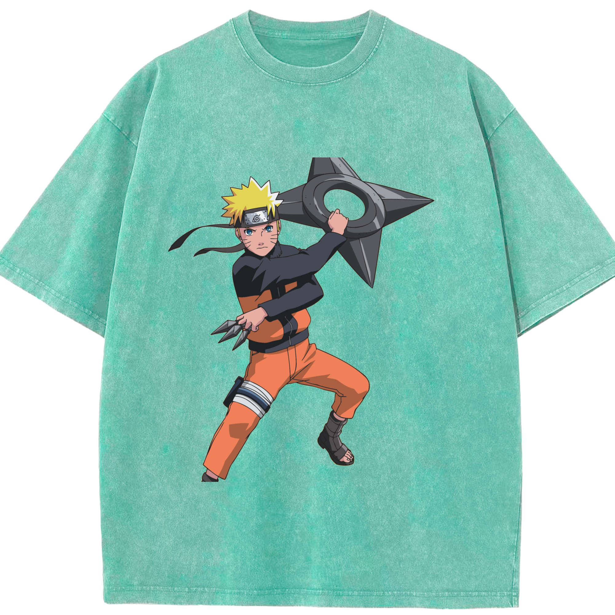 （画像用） NARUTO -ナルト- うずまき ナルト Uzumaki Naruto 綿100% ヴィンテージ風 半袖Tシャツ（フロントプリント）